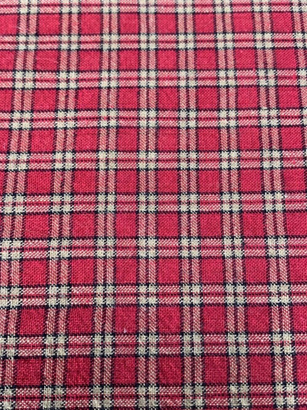Red Plaid Cotton Fabric 1/2 yard x 34" wide Crafting Sewing Projects